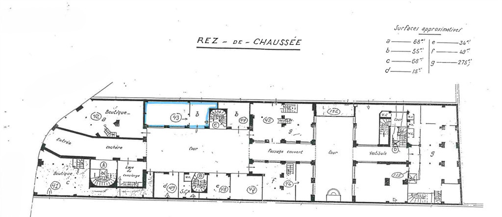 Bureaux de 41m² en rez-de-chaussée à louer sur une très jolie cour pavée