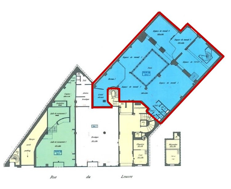 Rue du Louvre bureaux en R+1 de 516 m²
