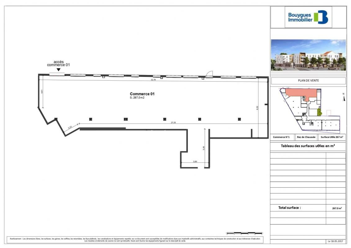 Local Commercial à Louer (ou à Vendre)  - 267 m² - Saint Priest Centre