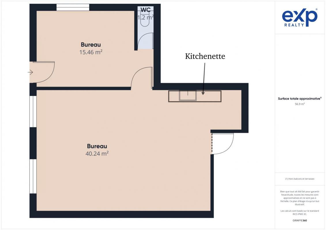 Local avec bureau rénové -  57 M2 - Meaux