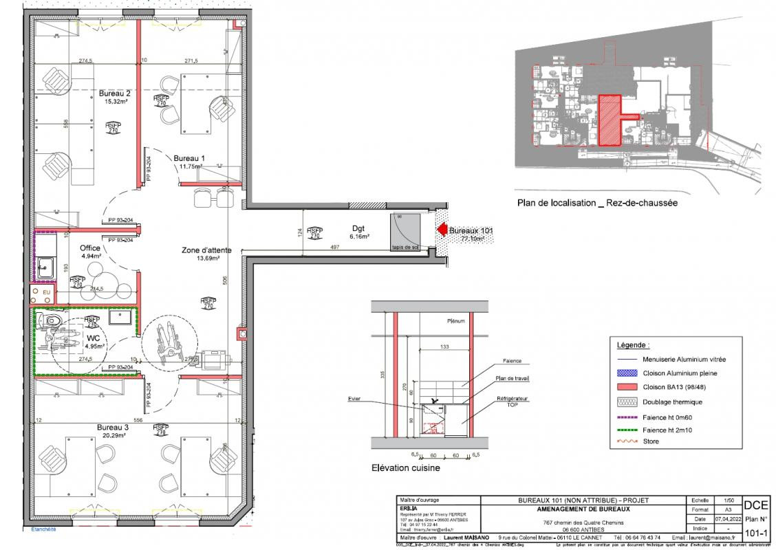 SANS FRAIS - Local professionnel 82m² + stationnement privatif - Hôpital