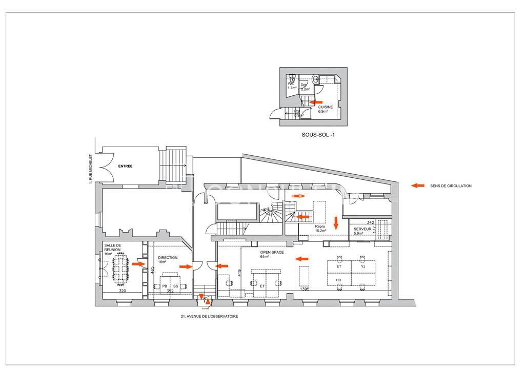 Bureaux standing Jardin du Luxembourg