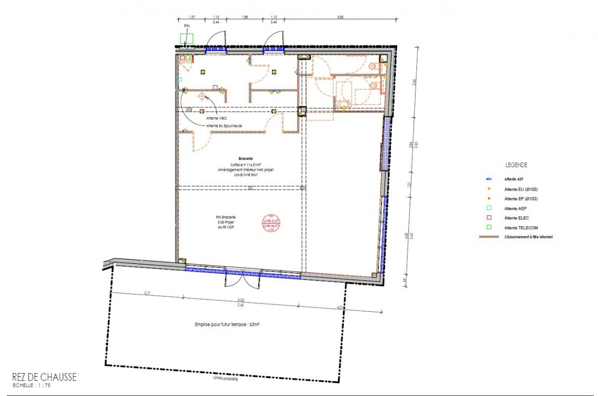 DOUÉ-LA-FONTAINE - LOCATION LOCAL D'ACTIVITÉ 114.51 m²