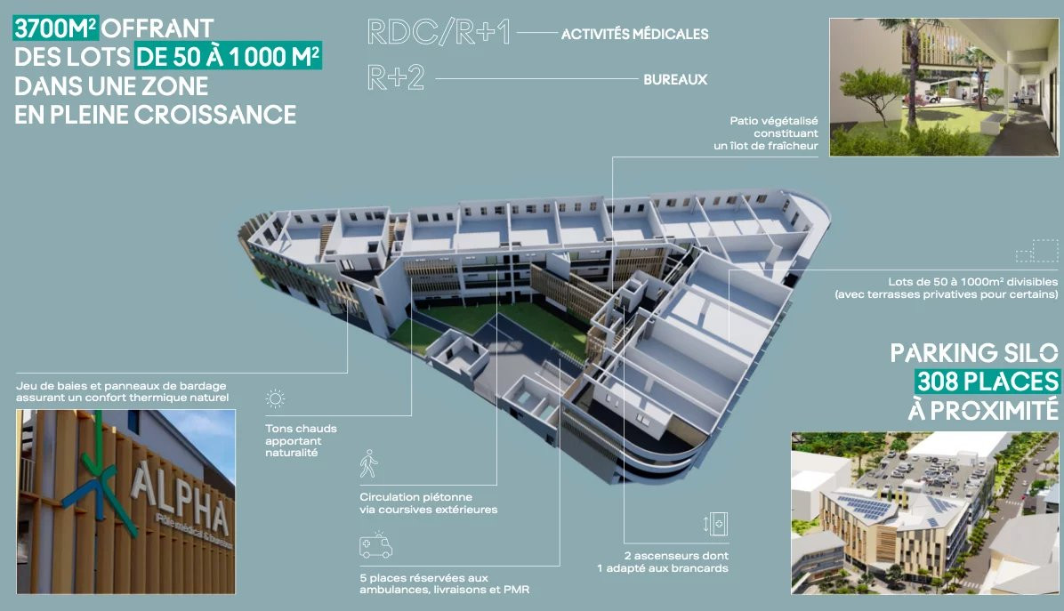 Bureau de 58,38 m2 à St Louis - Le Gol (97421) - La Réunion