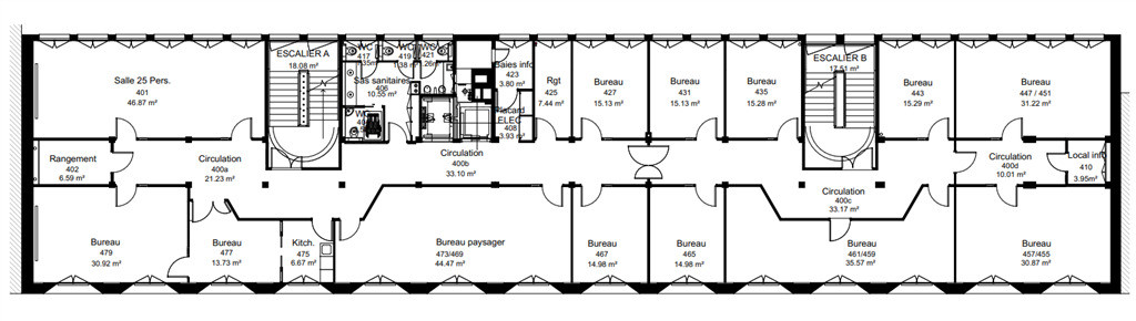 Plateau de bureaux de 567 m²