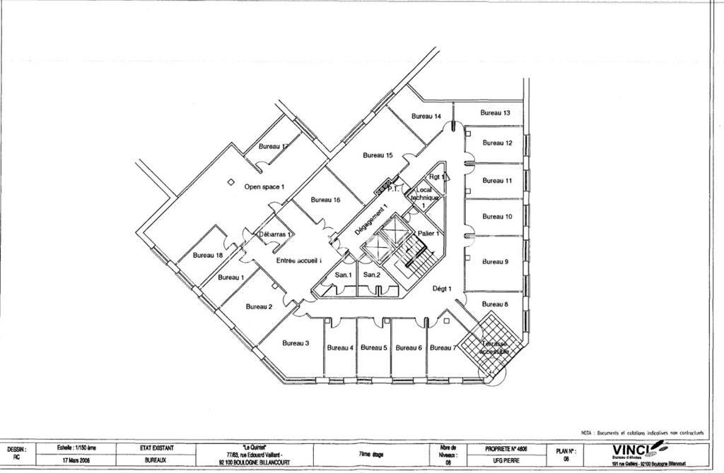 A louer des bureaux de 549m² à Boulogne Billancourt