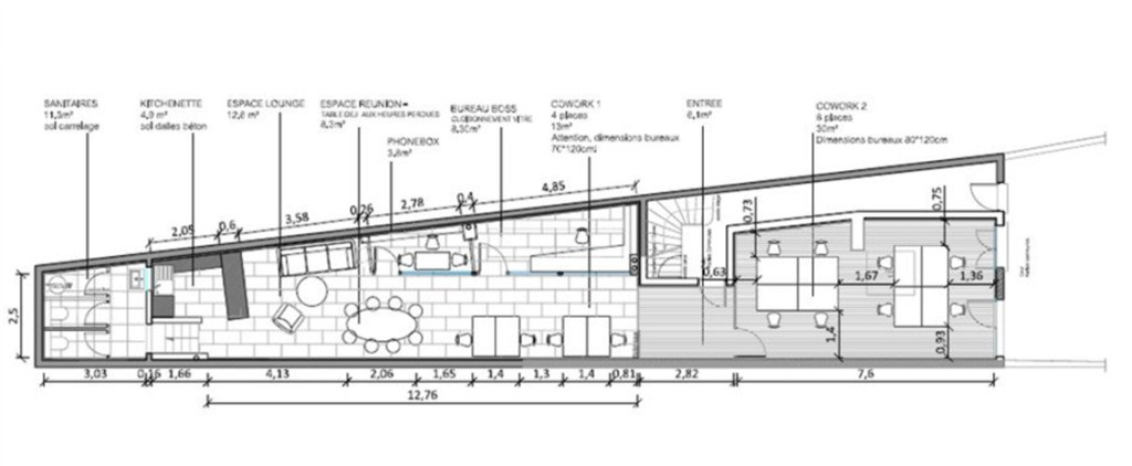 Bureaux de 97m² à vendre à proximité de la place de Clichy