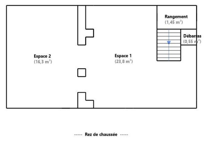 Bureaux en duplex sur cour avec belle hauteur sous plafond