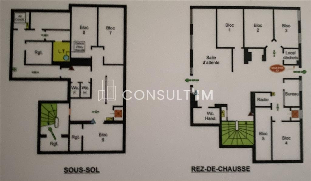 A louer, surface de bureaux climatisée en RDC sur cour