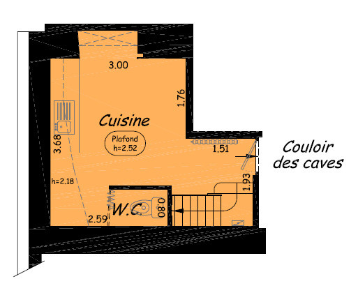 A toute proximité de la Place Denfert- Rochereau, boutique de 33m²