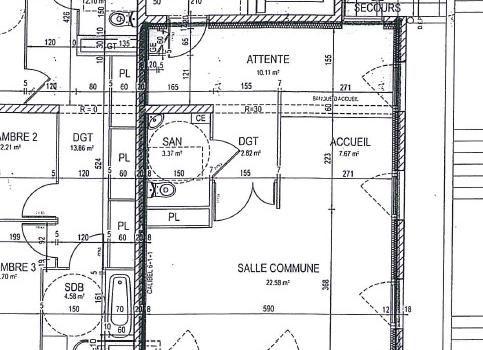 A LOUER - LOCAL PROFESSIONNEL - 46.55m²
