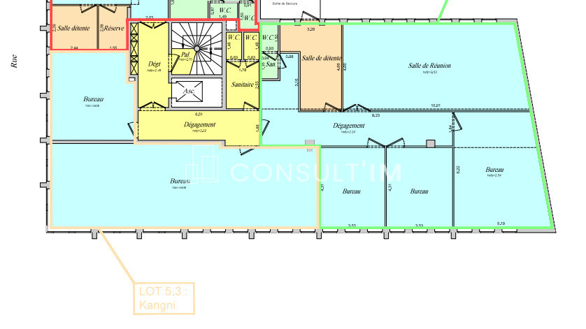 A LOUER 93 m² de bureaux au 2ème étage