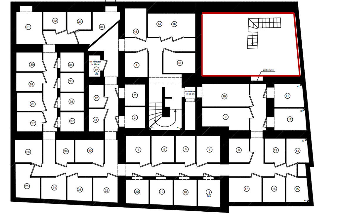 Paris 19 bureaux calme sur cour