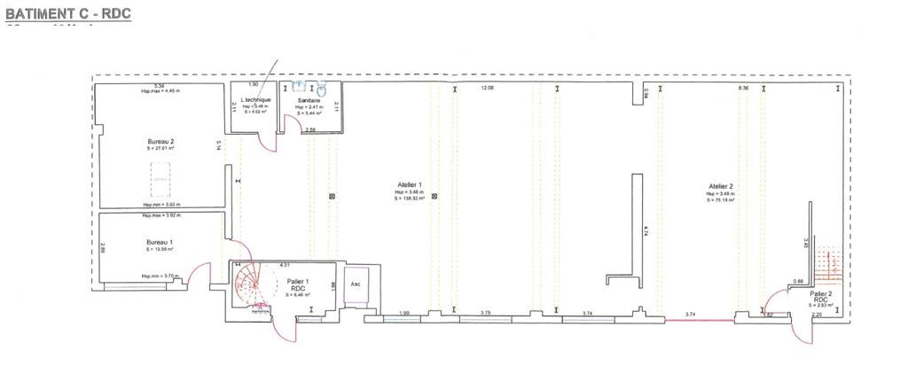 A louer des bureaux de 458m²