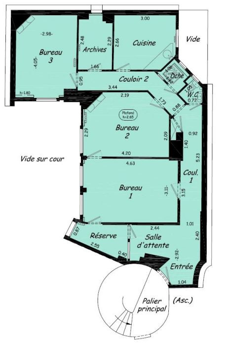 A louer bureaux en RDC de 148 m²