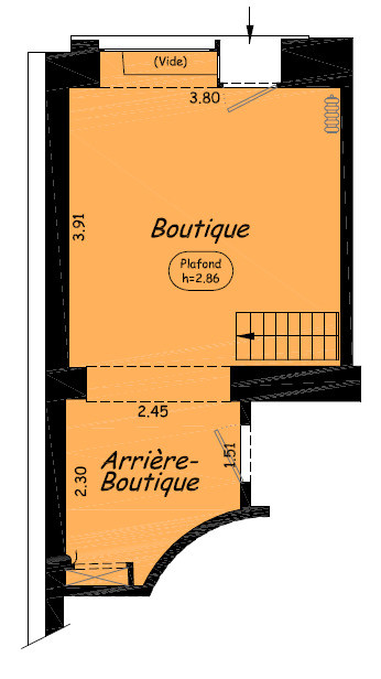 A toute proximité de la Place Denfert- Rochereau, boutique de 33m²