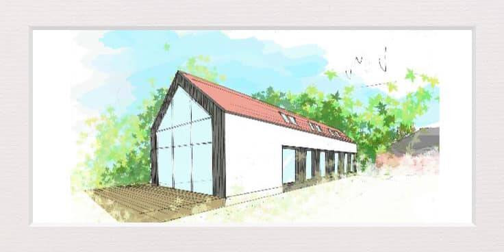 Linselles / Blaton grand garage sur parcelle constructible