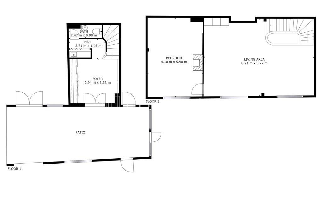 Bureaux très lumineux en parfait état en duplex sur charmante cour pavée