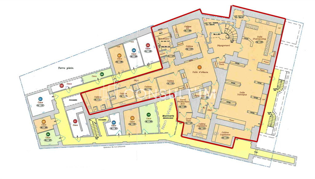 Superbes locaux à louer avec parquet, moulures, cheminées