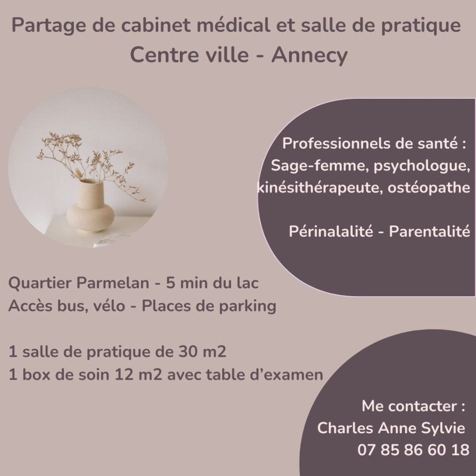 Location - Partage d'un cabinet médical et d'une salle de pratique