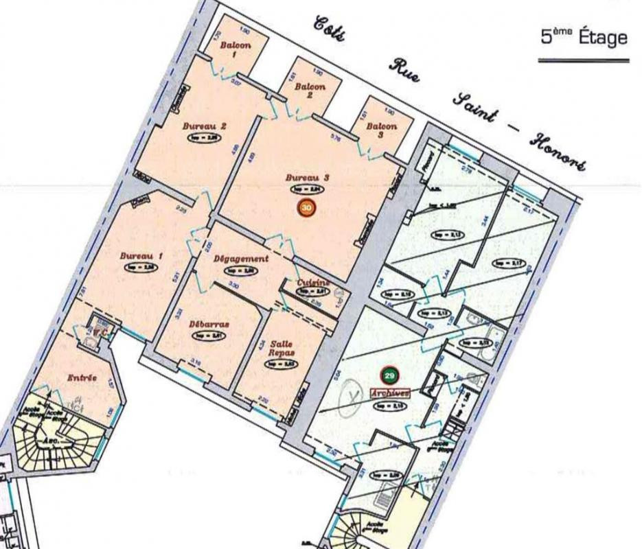A louer bureaux avec parquet, moulures, cheminées