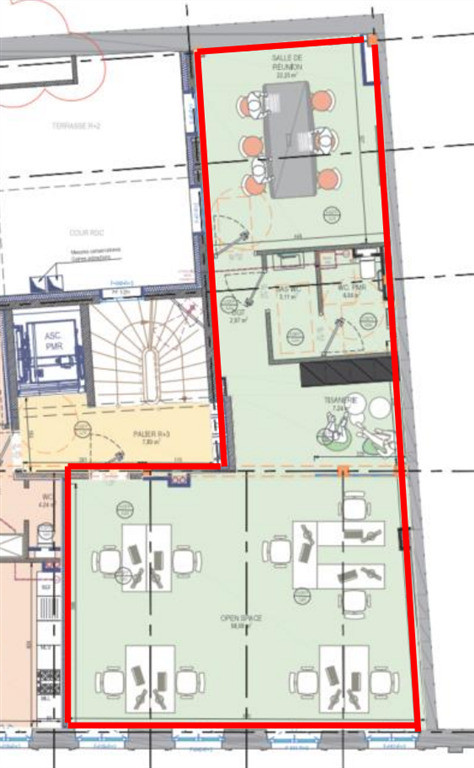Bureaux rénovés de 98 m²