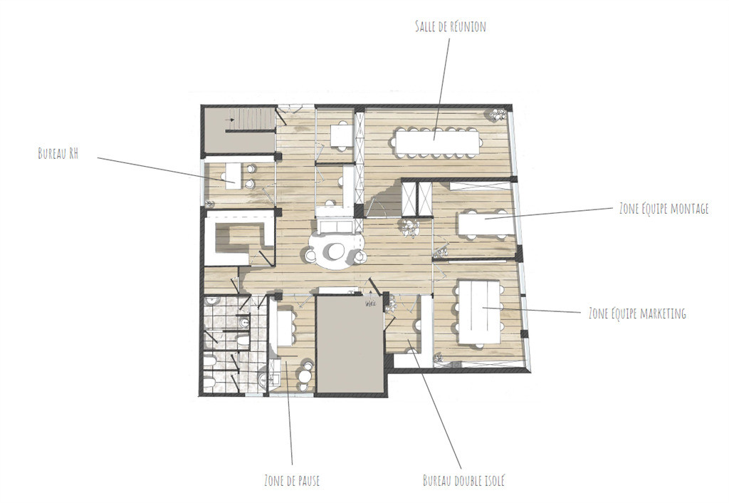 Bureaux avec beaux volumes