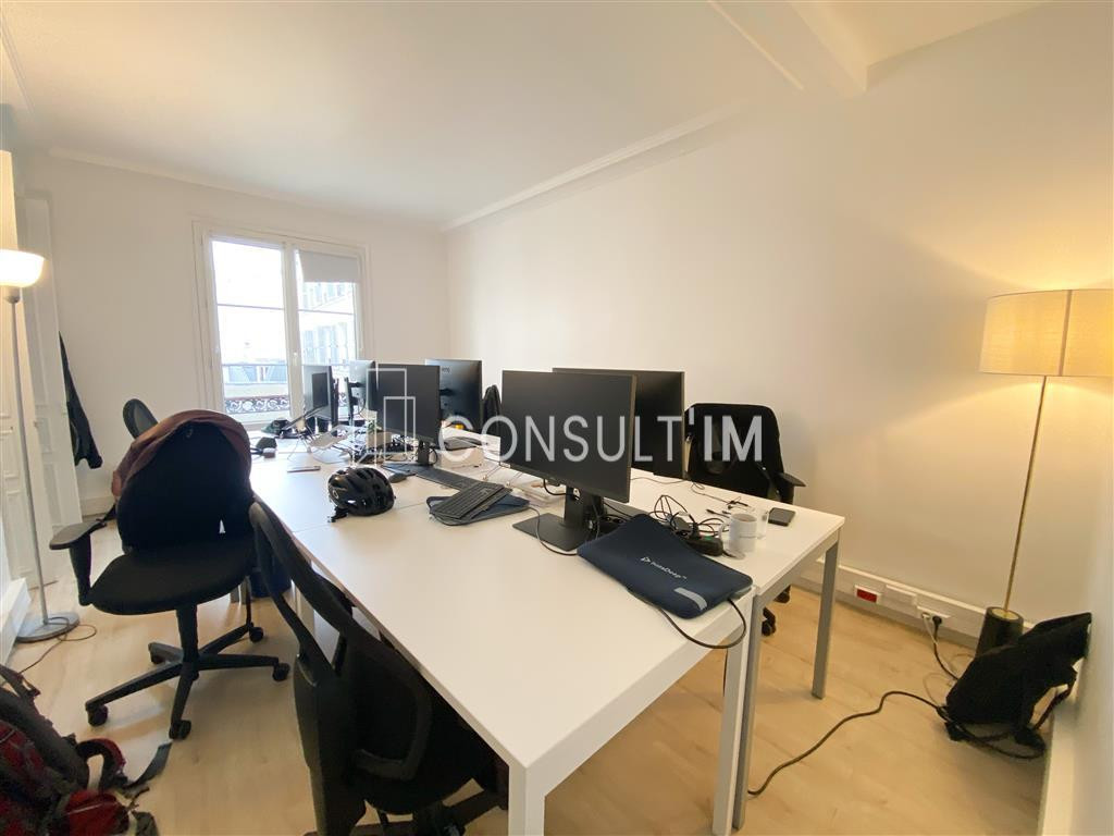 A proximité du Grand Rex, à louer bureaux avec parquet, moulures, cheminées