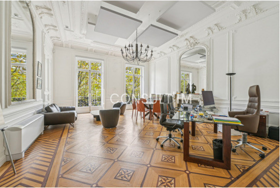 Avenue des Champs-Elysées, beaux bureaux climatisés avec parquet, moulures et cheminées