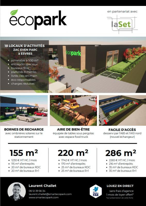 Local 155 m2 : Local d'activité avec bureaux climatisés, électricité gratuite