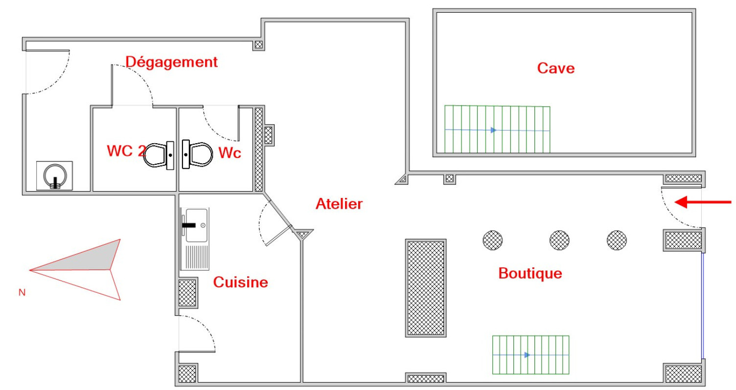 A louer une boutique de 74m² dans le 14ème arrondissement