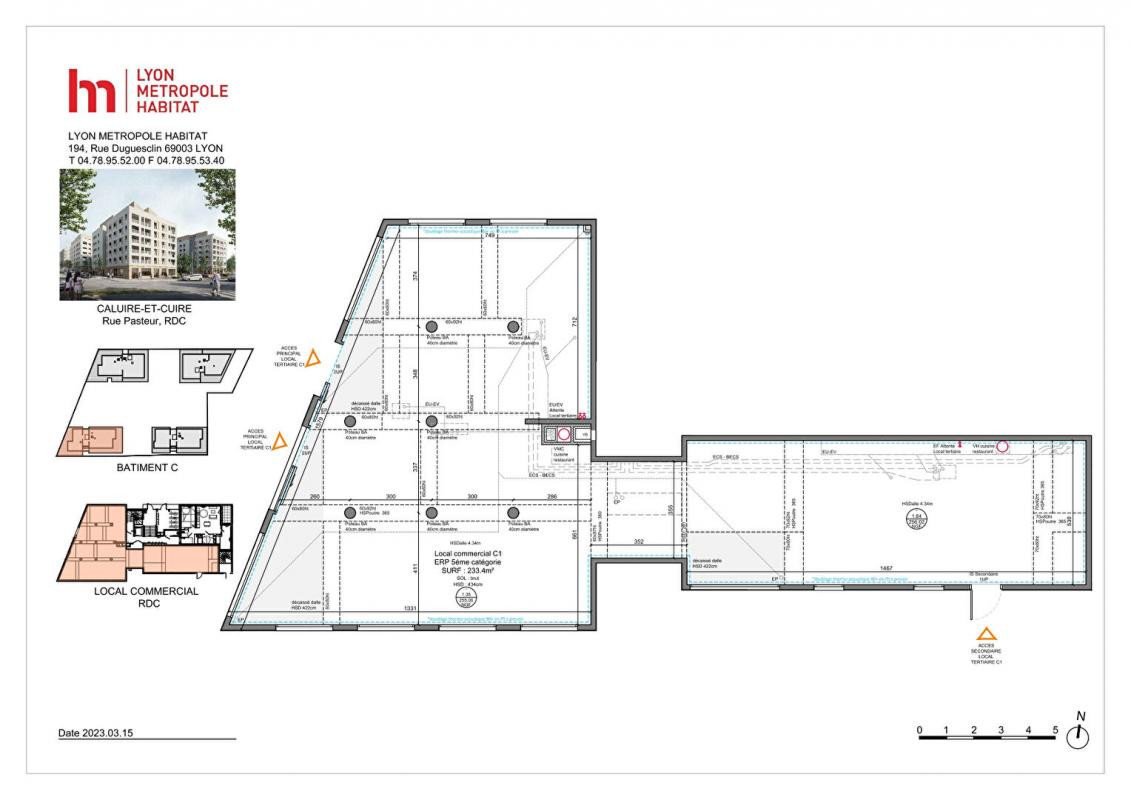 Local commercial  pour brasserie restaurant  Caluire-et-Cuire 233 m2