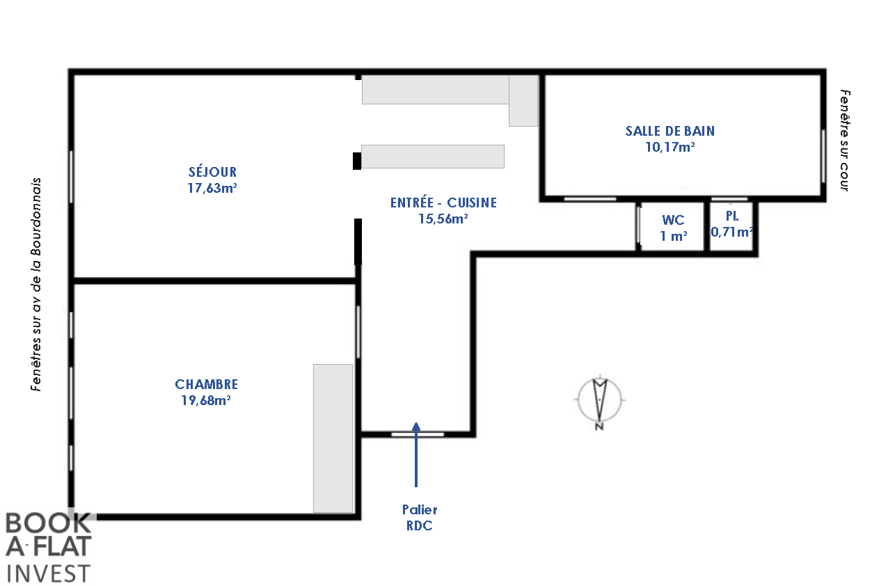 PROCHE TOUR EIFFEL / CHAMP-DE-MARS — Local RDC 65 m², idéal profession libérale