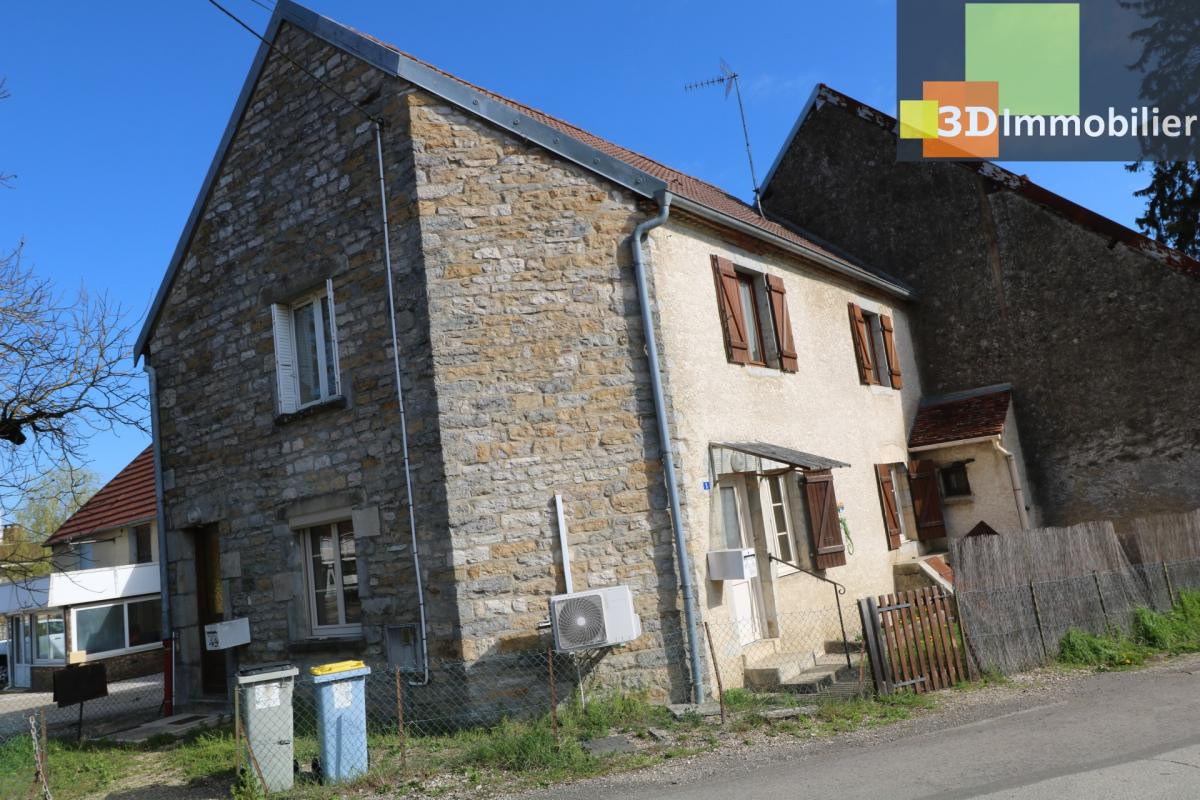Vends petit immeuble en pierres, bon état avec 2 appartements de 56 et 58m² avec cave, petite cour au centre de Mont sous Vaudrey